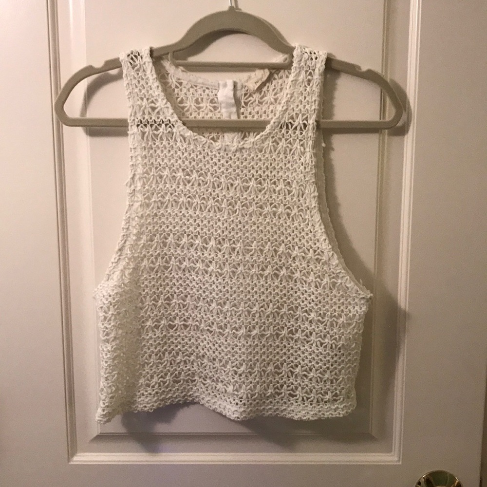 White Crochet Tank Top